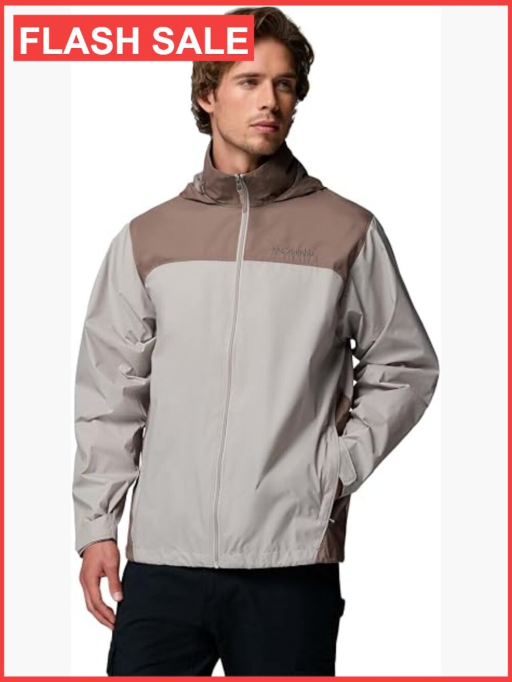 Columbia Men's Waterproof Packable Rain Jacket with Stow-Away Hood, Lightweight